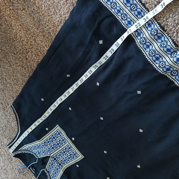 Madewell black boho midi dress side 6 - Picture 10 of 12